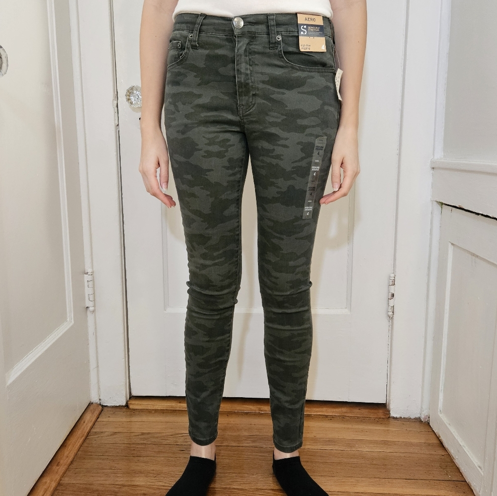 Aeropostale Pants 4R Women's High Rise Jegging Camo Pants Army Pants Green Pants
